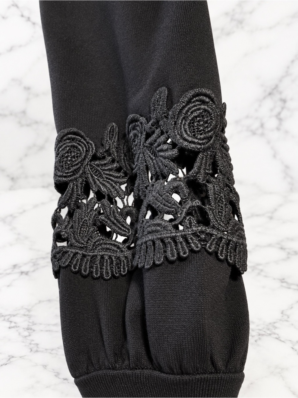 Alfani Black Sweater Dress Lace Cuff Long Sleeve Medium - Picture 3 of 14
